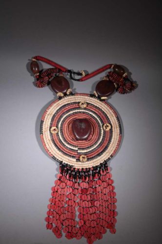 Tribal necklace basketwork and coffi 