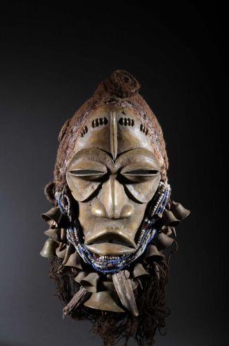 Masque Dan Guéré de forgeron en bronze 