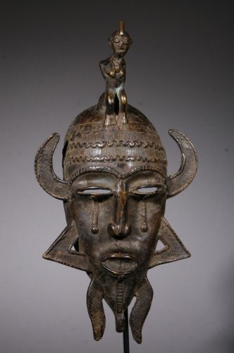 Masque en bronze Sénoufo 