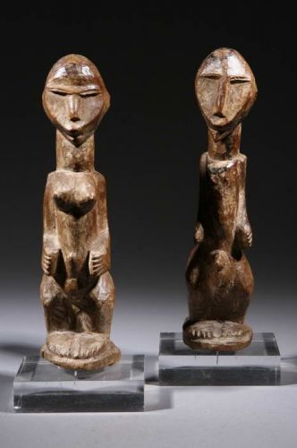 Paire de statues Baoulé 