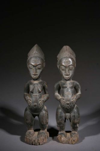 Couple de statues Baoulé 