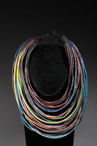 Recycled plastic tribal necklace 