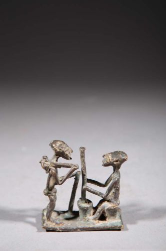 Couple de personnages Sénoufo en bronze 