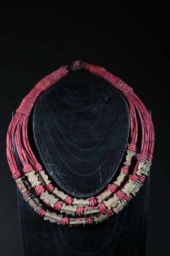 Collier tribal cuir et bronze 