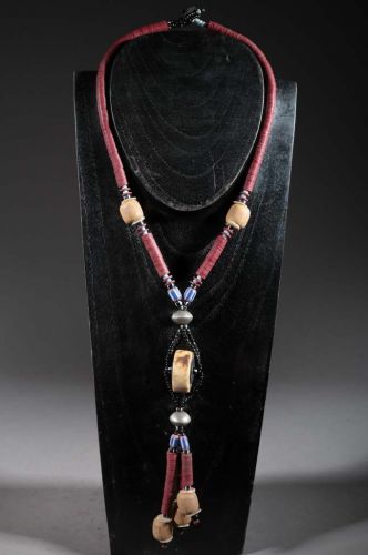 Collier tribal coffi et perles 