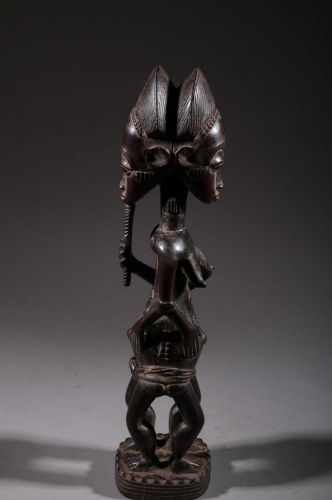 Statue Baoulé janus 