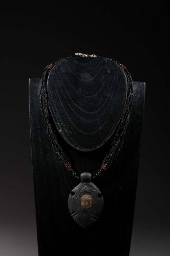 Ethnic necklace sticks in ebony 