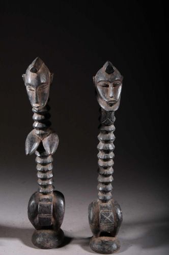 Sénoufo pair of altar statuettes 