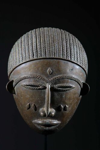 Masque Baoulé de forgeron en bronze 