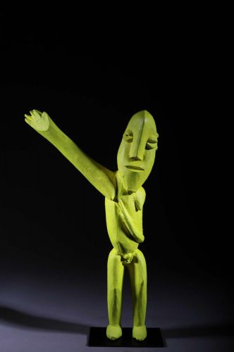 fluorescent yellow Lobi statue 