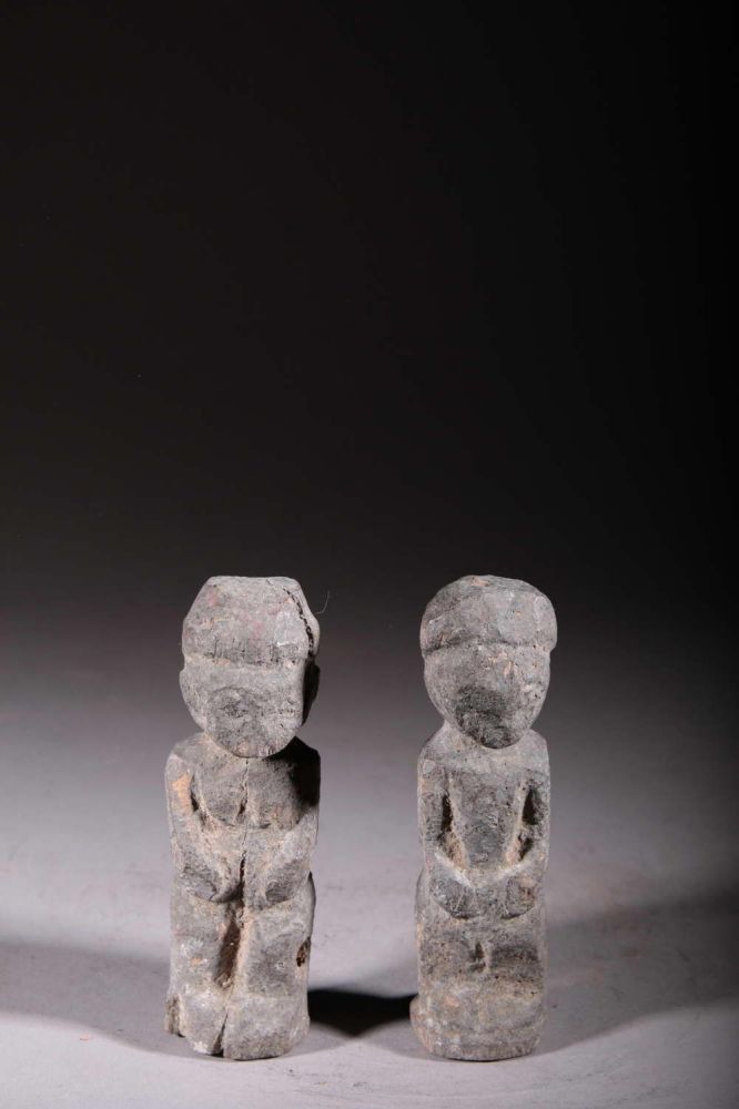 Paire de statuette primitives Baoulé 