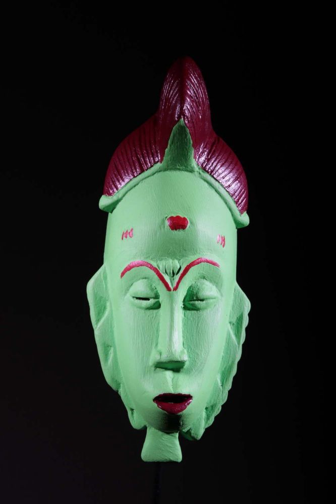 Masque Baoulé vert 