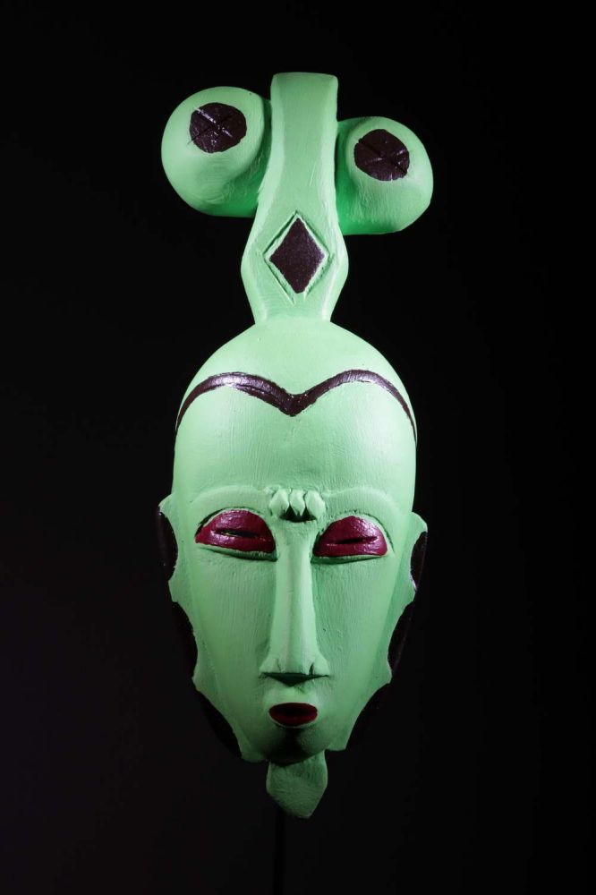 Masque Baoulé vert 
