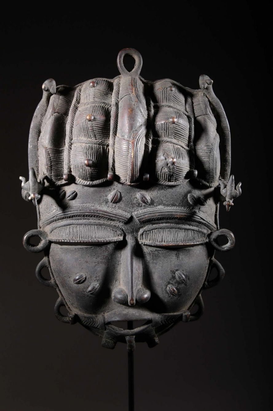 Bronze Baoulé smith mask 