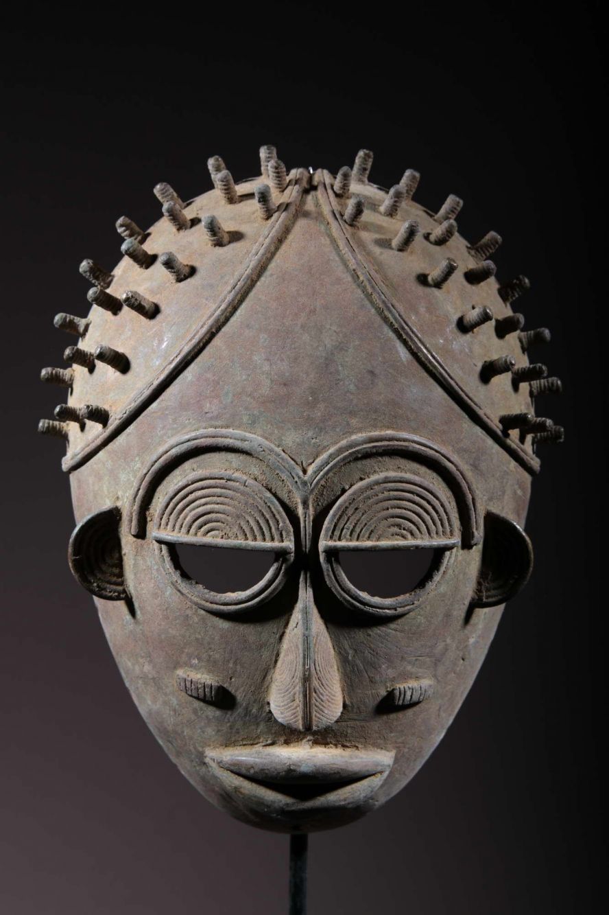 Masque Baoulé de forgeron en bronze 