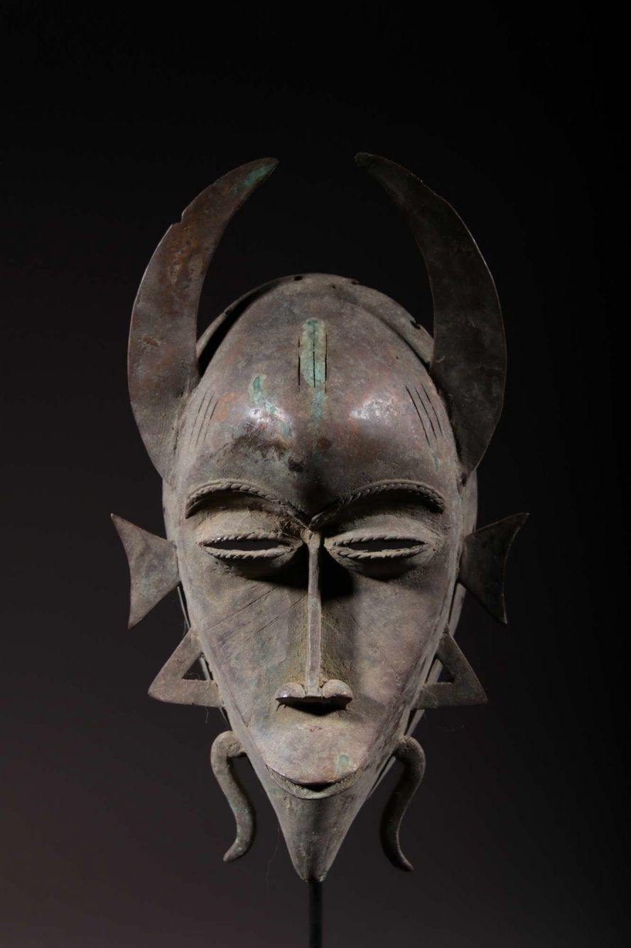 Masque Sénoufo de  forgeron en bronze 