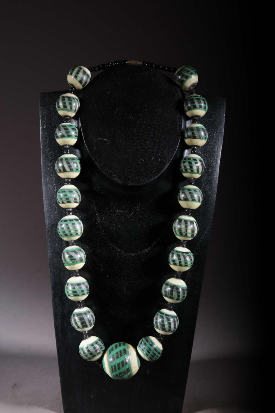 Ethnic necklace made of Kapélé terracotta beads 