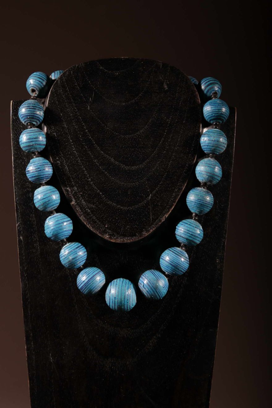 Ethnic necklace made of Kapélé terracotta beads 