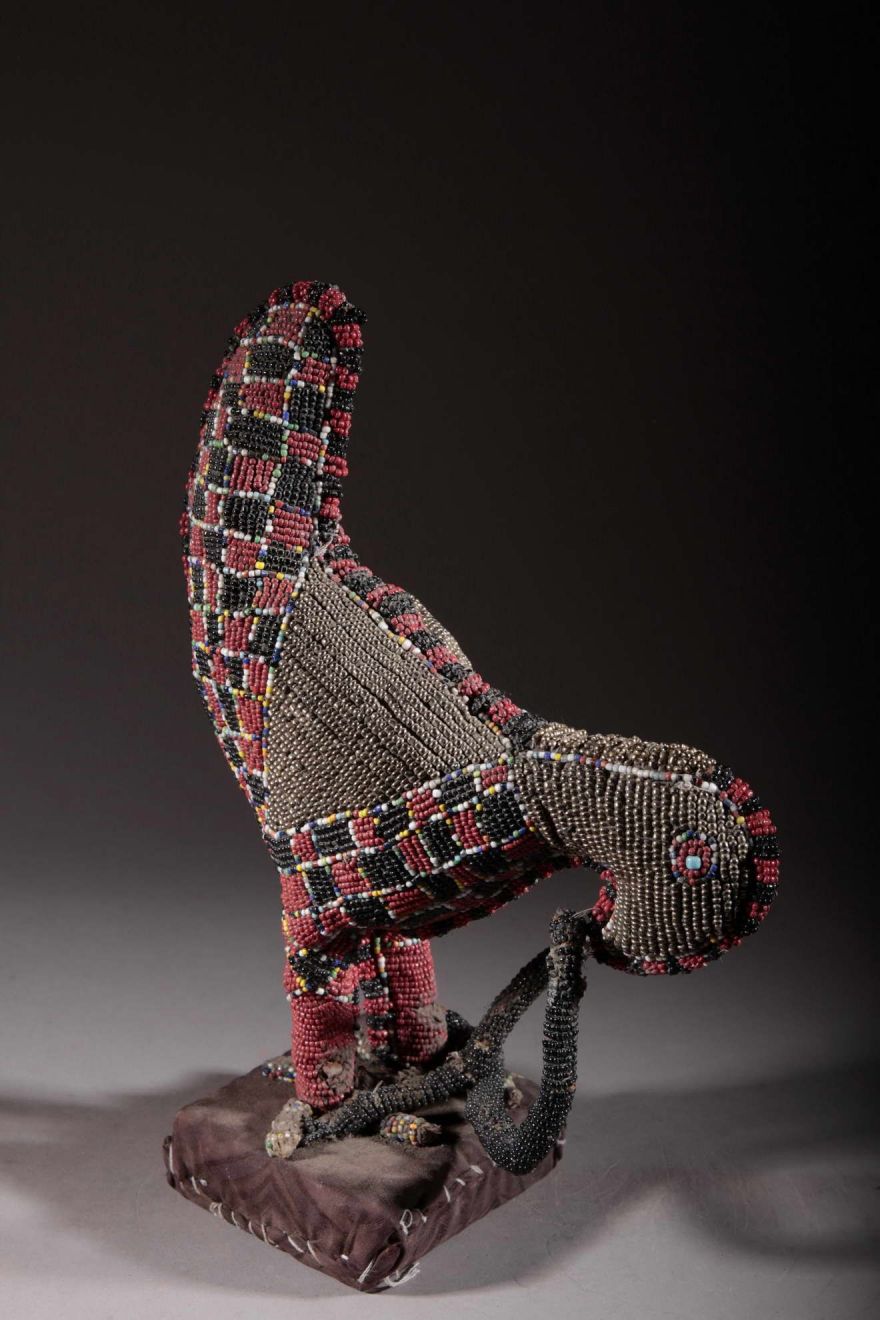 Oiseau fétiche perlée Yoruba 