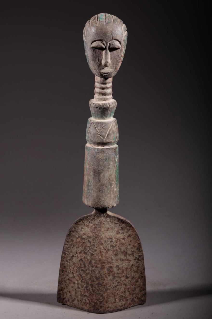 Statue Baoulé cloche de cérémonie 
