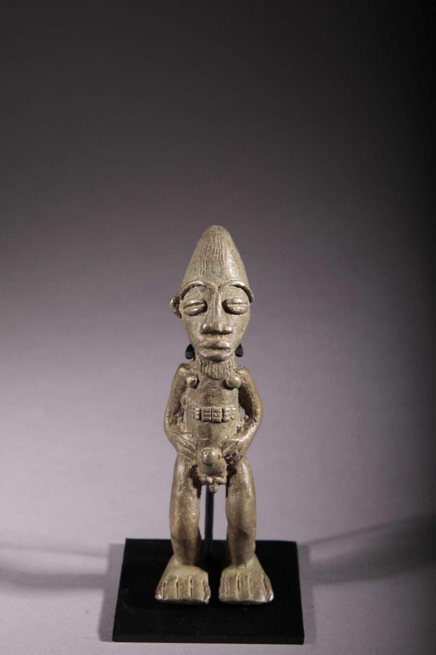 Statuette d'autel Baoulé en bronze 